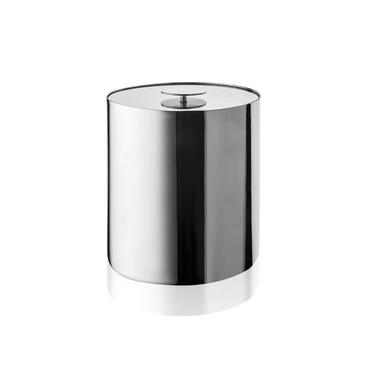 Chrome ice bucket on a white background