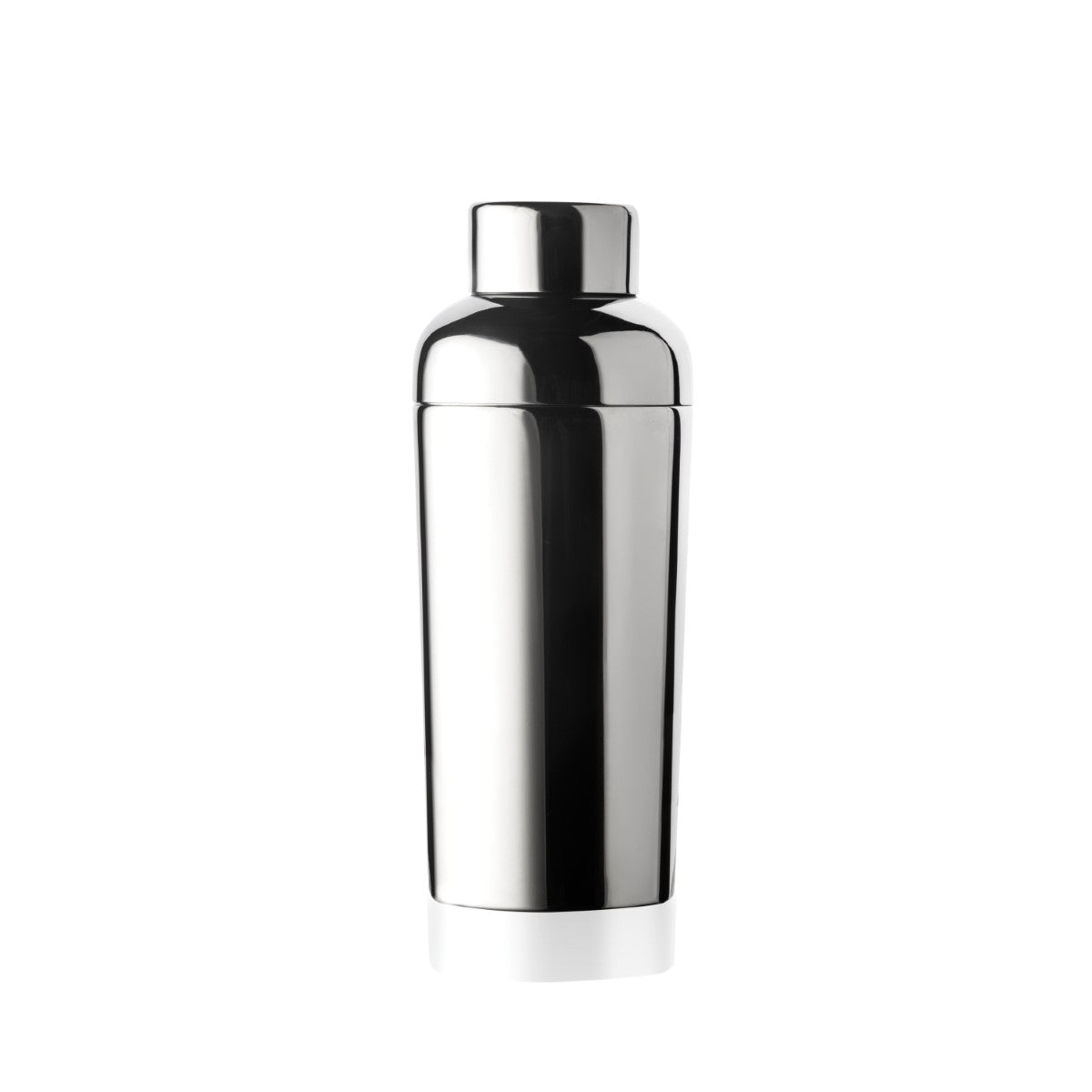 Chrome cocktail shaker on a white background