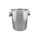 Stainless steel ice bucket on a white background