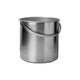 Stainless steel bucket on a white background