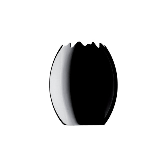 Black tulip-shaped wine bucket on a white background