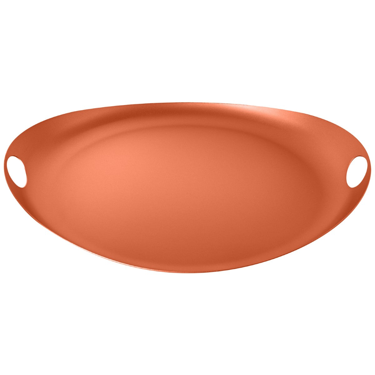 Ceramic serving tray with handles on a white background