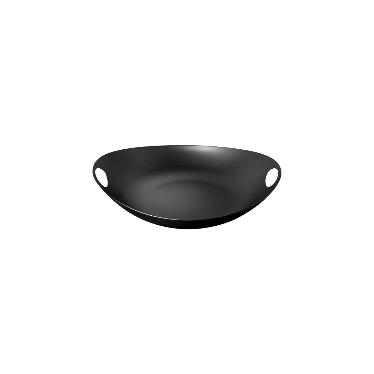 Black tray with two handles on a white background