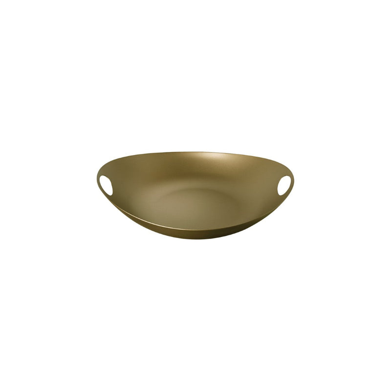 Bronze-colored Centerpiece with handles on a white background