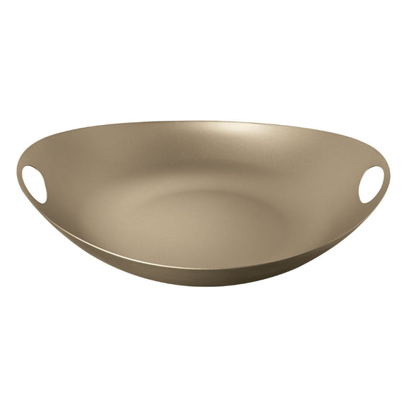 Bronze-colored Centerpiece with handles on a white background