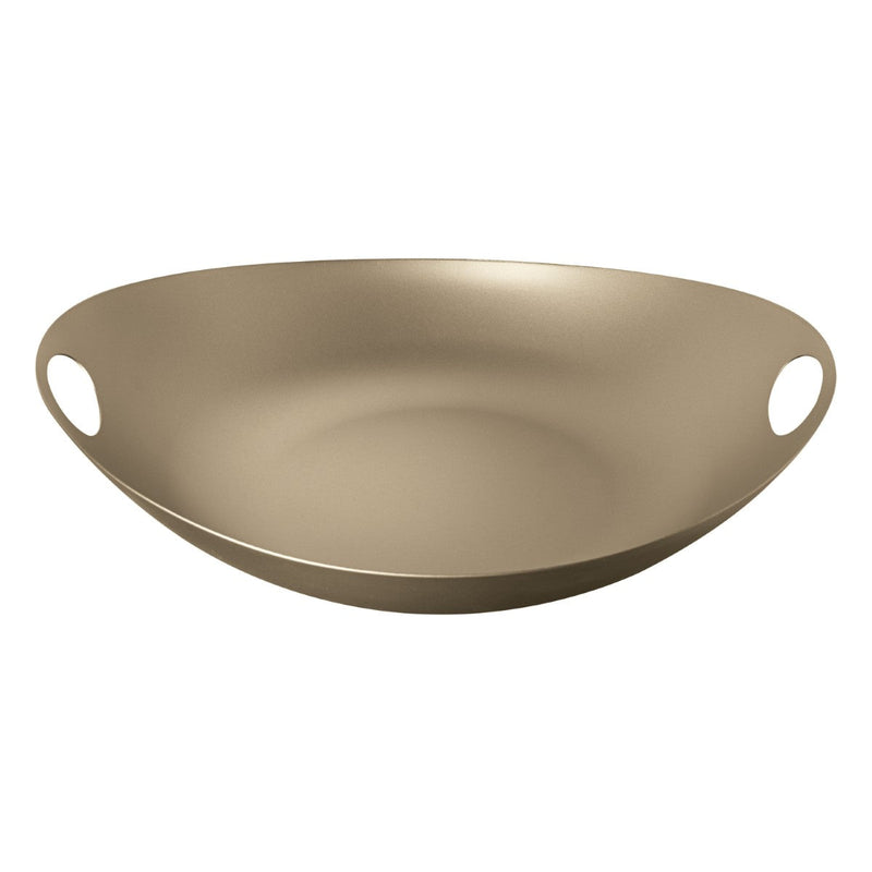 Bronze-colored Centerpiece with handles on a white background
