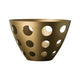 Bronze-colored Centerpiece with perforated design on a white background