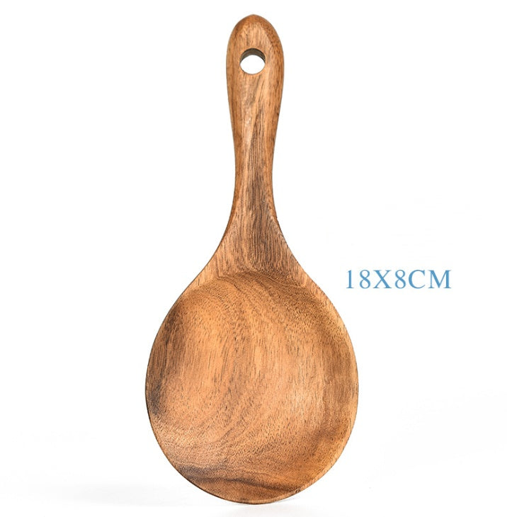 Teak Wood Ladle Turner Colander Soup Tools