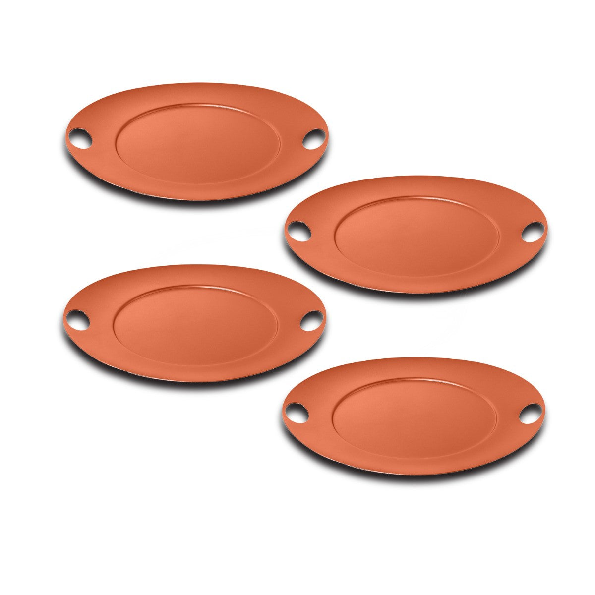Set Of 4 Saturno Coasters 5.5X5 Materic Rust