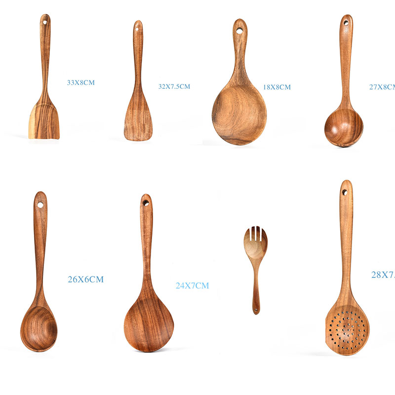 Teak Wood Ladle Turner Colander Soup Tools