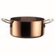 Copper pot with handles on a white background