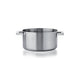 Stainless steel pot on a white background