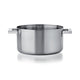 Stainless steel pot on a white background