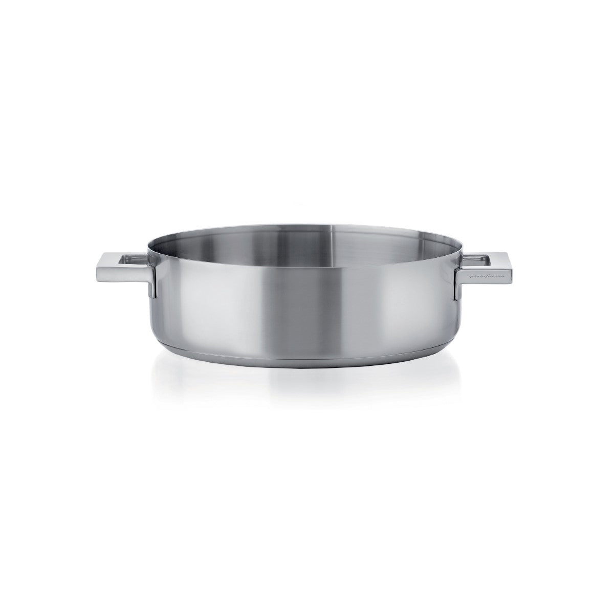 Stainless steel pot on a white background