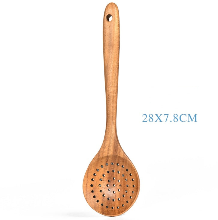 Teak Wood Ladle Turner Colander Soup Tools