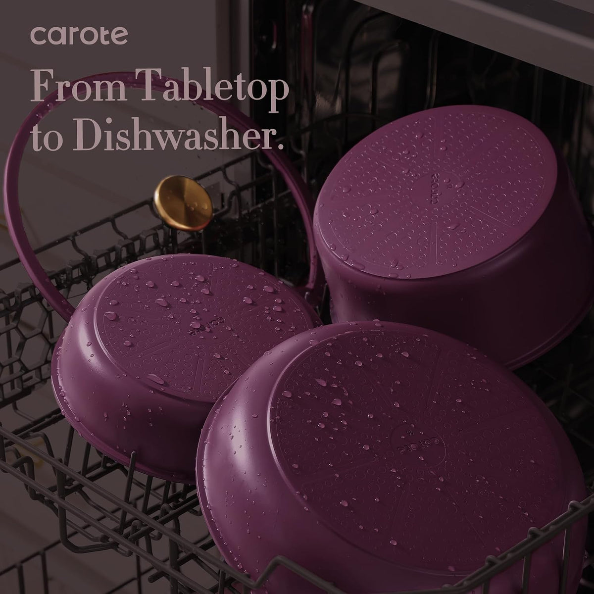 32Pcs Pots and Pans Set Non Stick Cookware Set with Detachable Handle - Ultra Violet