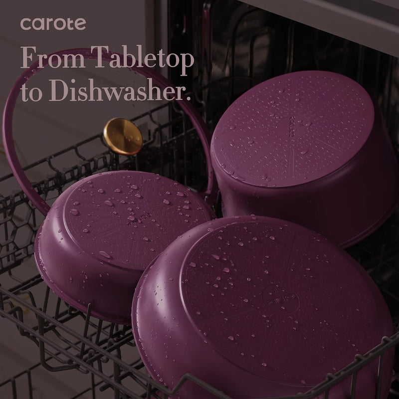 32Pcs Pots and Pans Set Non Stick Cookware Set with Detachable Handle - Ultra Violet