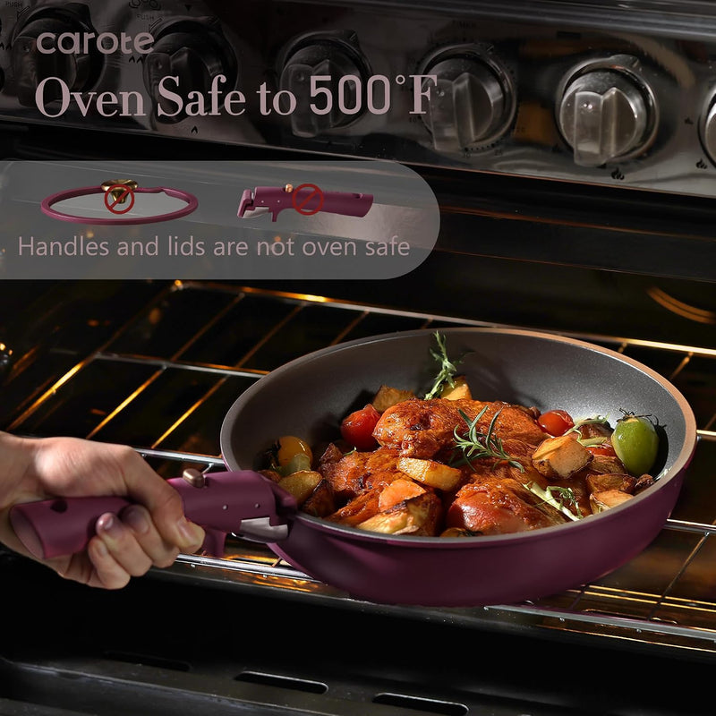 32Pcs Pots and Pans Set Non Stick Cookware Set with Detachable Handle - Ultra Violet