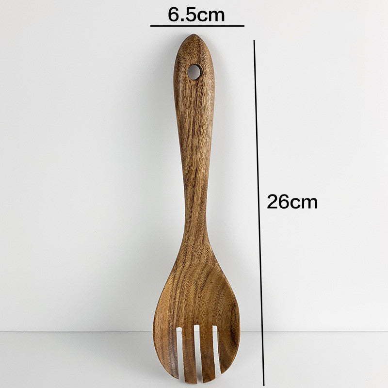Teak Natural Wood Ladle Turner Colander Soup Skimmer Tool Set