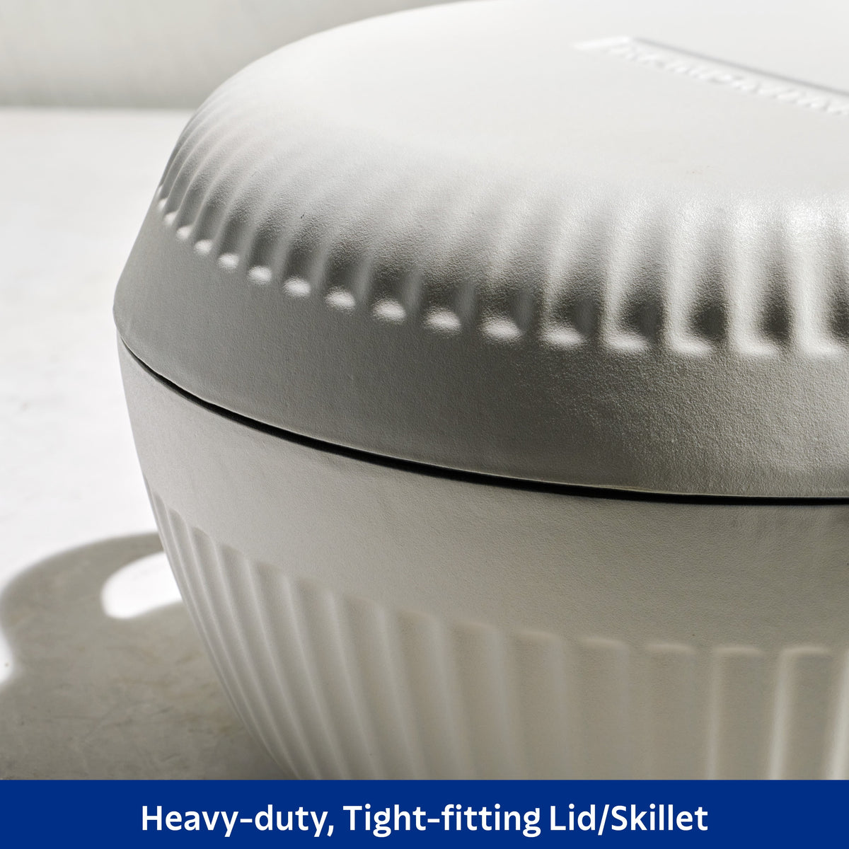 Tramontina 4 QT Enameled Cast Iron Dutch Oven for Bread Baking White