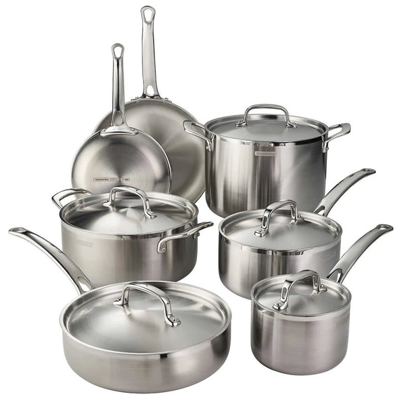 Tramontina 12 Piece Tri-Ply Clad Stainless Steel Cookware Set