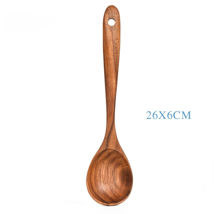 Teak Wood Ladle Turner Colander Soup Tools