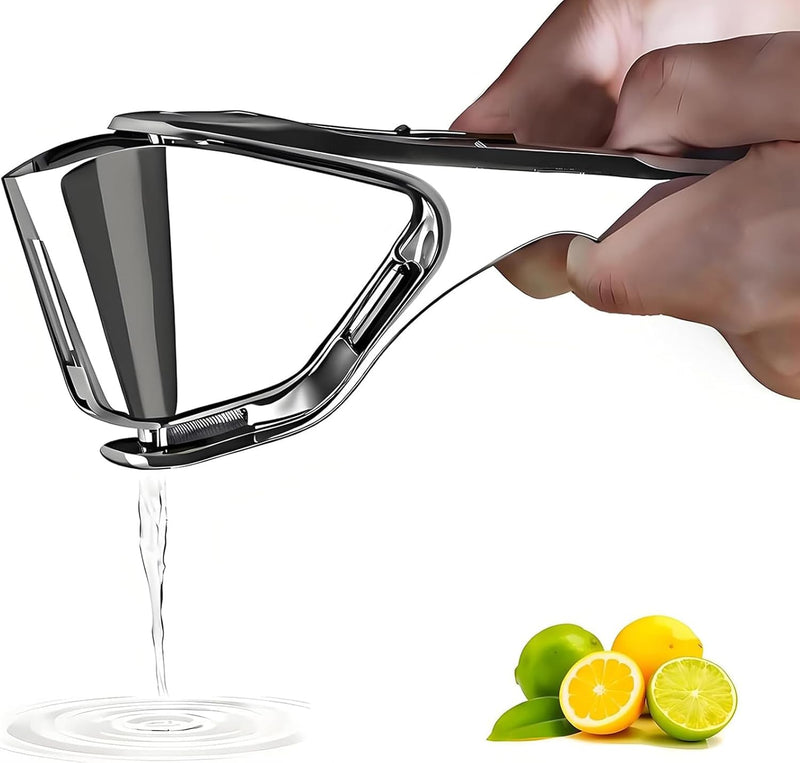 AUAM Stainless Steel Lemon & Lime Squeezer - Fold-Flat Manual Citrus Hand Juicer