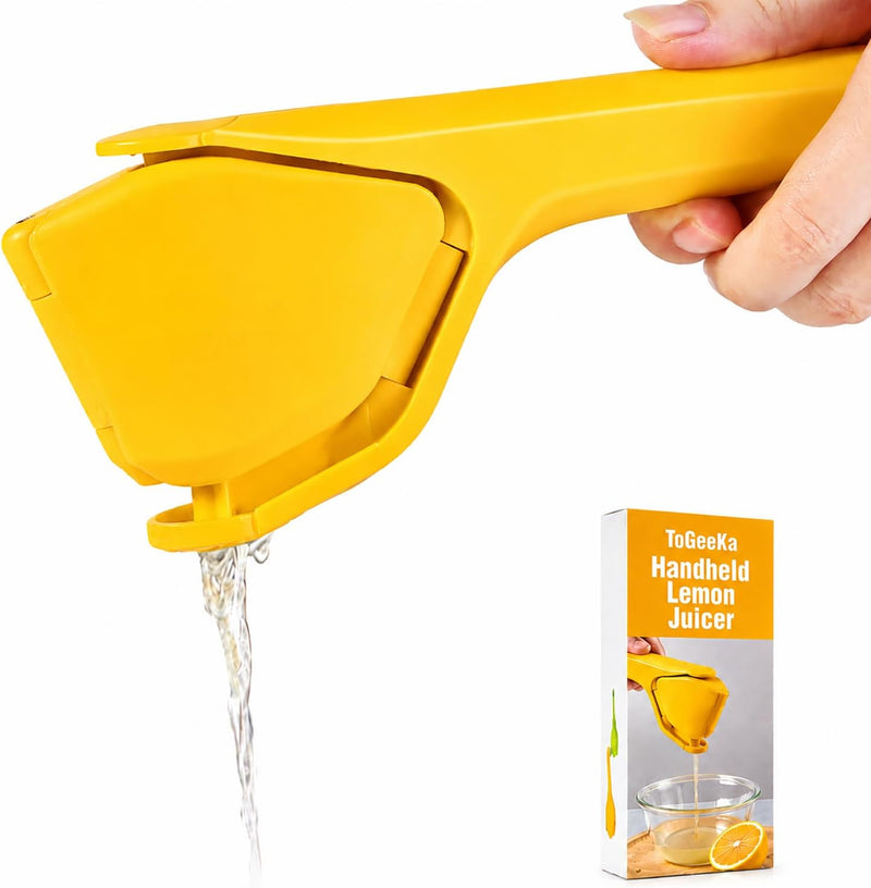 Flat Folding Lemon Squeezer - Effortless Manual Citrus Juicer Hand Press for Lemons, Limes & Oranges