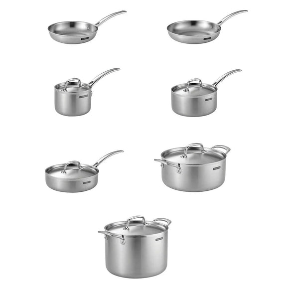 Tramontina 12 Piece Tri-Ply Clad Stainless Steel Cookware Set