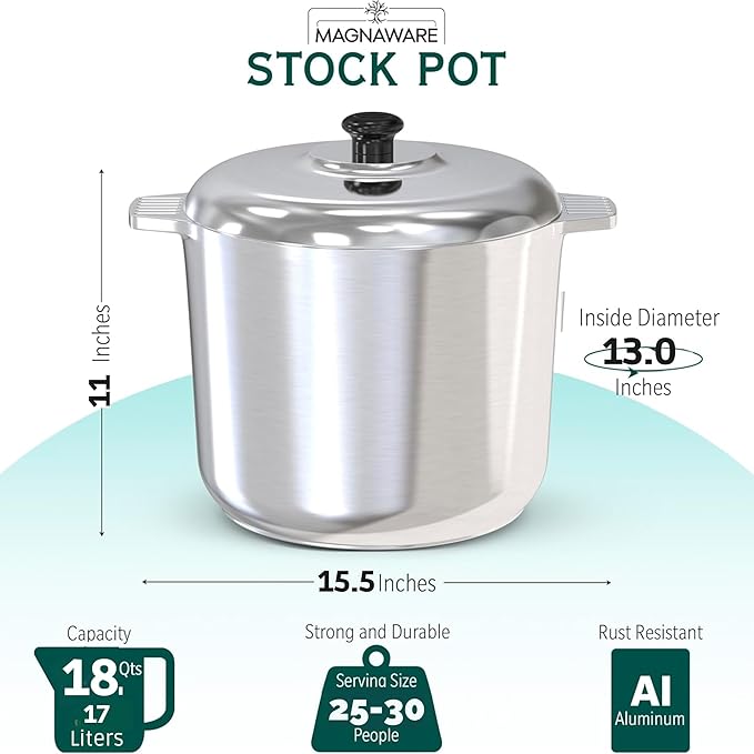Magnaware 14-Quart Aluminum Stock Pot with Lid
