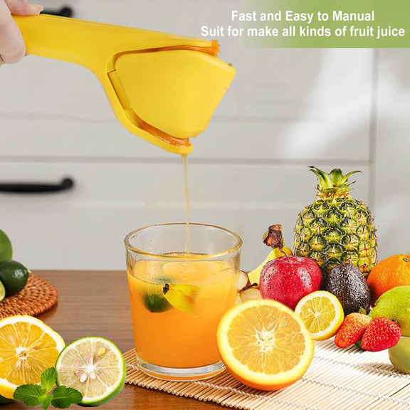 Flat Folding Lemon Squeezer - Effortless Manual Citrus Juicer Hand Press for Lemons, Limes & Oranges