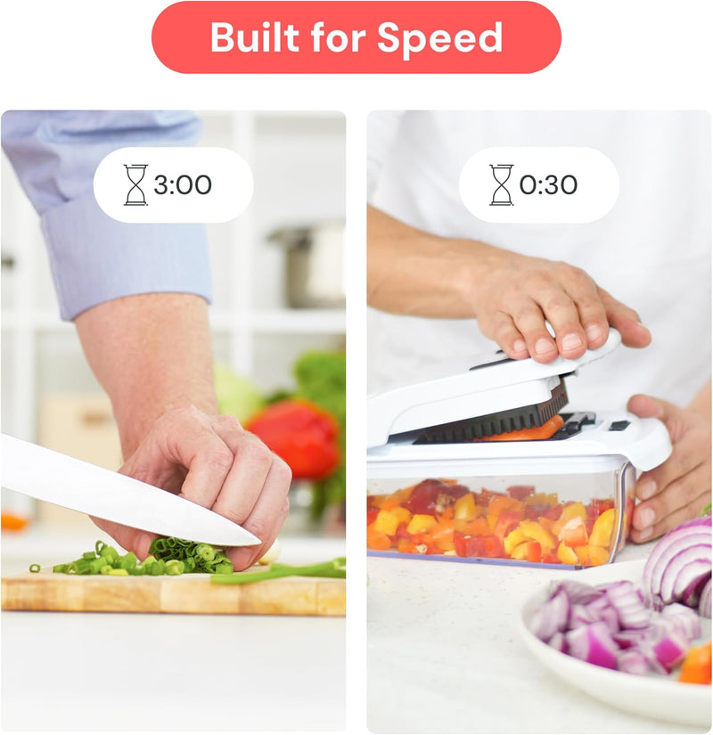 Fullstar Pro 4-in-1 Vegetable Chopper, Onion Dicer & Food Spiralizer with Container