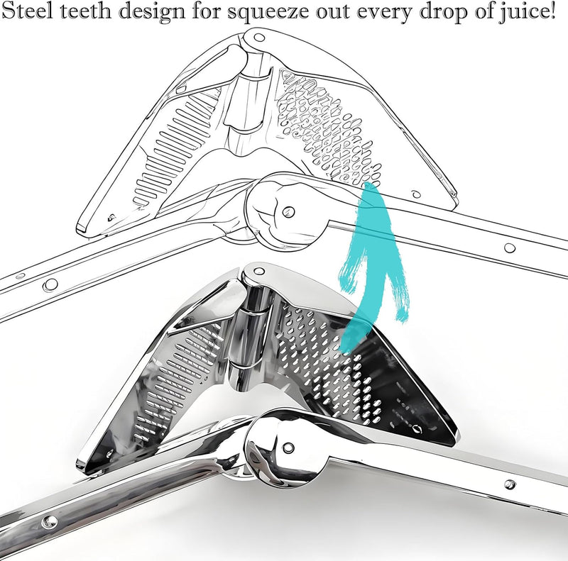 AUAM Stainless Steel Lemon & Lime Squeezer - Fold-Flat Manual Citrus Hand Juicer