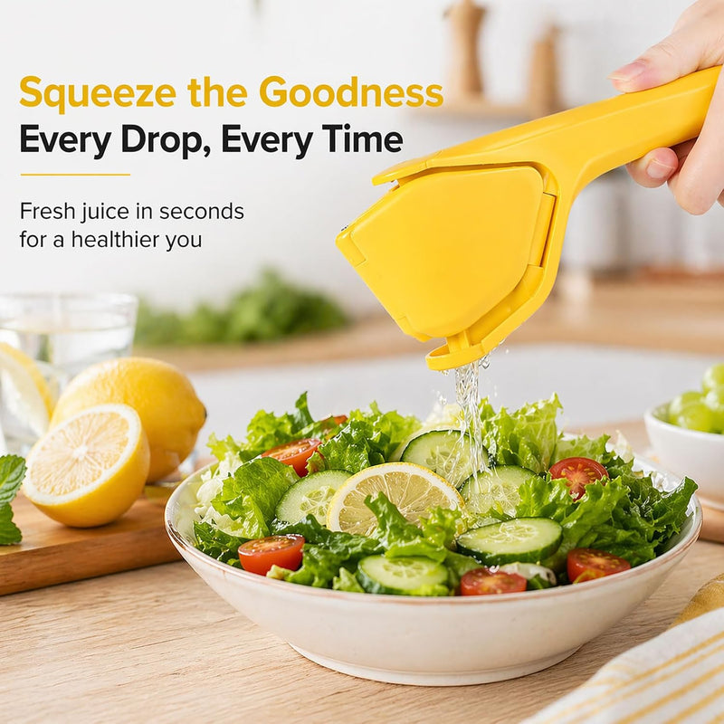 Flat Folding Lemon Squeezer - Effortless Manual Citrus Juicer Hand Press for Lemons, Limes & Oranges