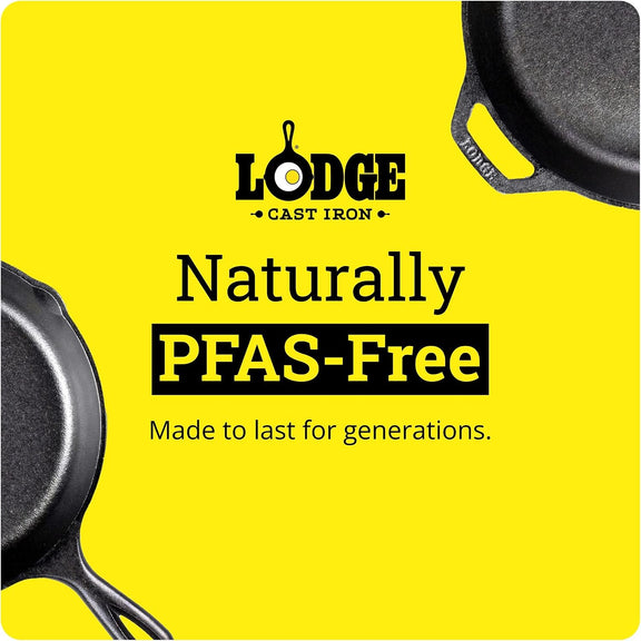 10.25 Inch Pre-Seasoned Cast Iron Skillet | Non-Toxic, PFAS-Free Frying Pan for Oven, Stove & Grill