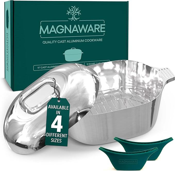 Magnaware 5-Quart 11-Inch Oval Aluminum Dutch Oven with Lid