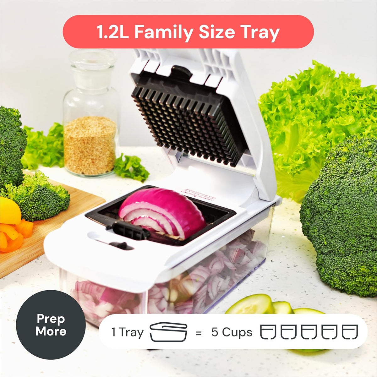 Fullstar Pro 4-in-1 Vegetable Chopper, Onion Dicer & Food Spiralizer with Container