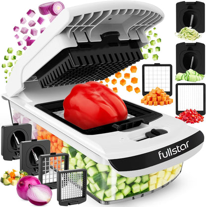 Fullstar Pro 4-in-1 Vegetable Chopper, Onion Dicer & Food Spiralizer with Container