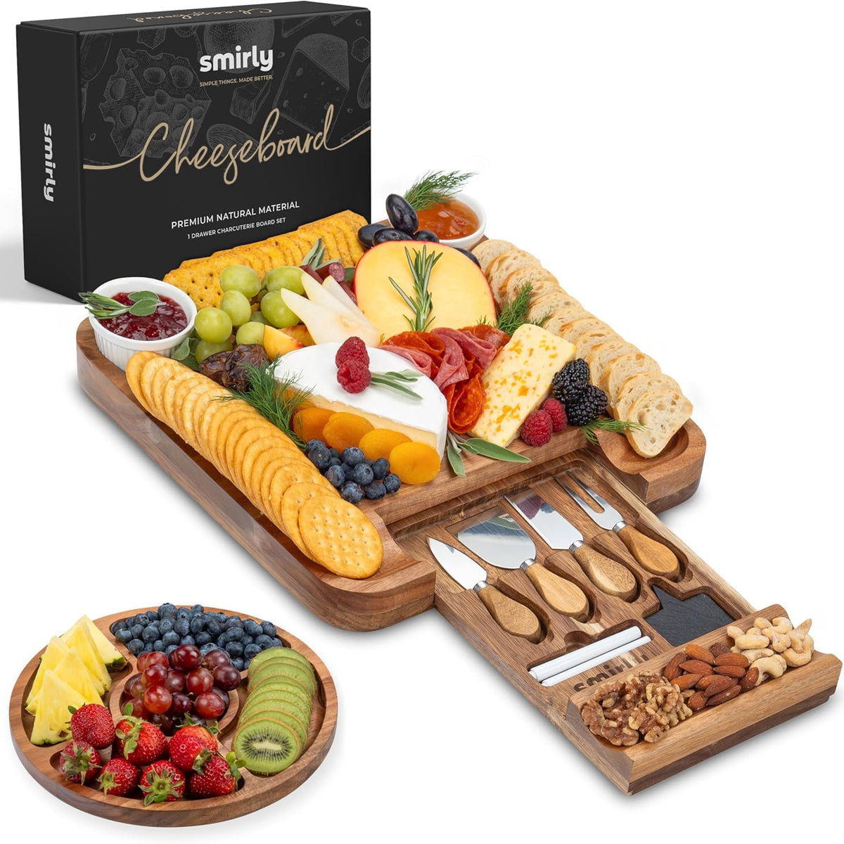 Charcuterie Cheese Board Set with Serving Accessories