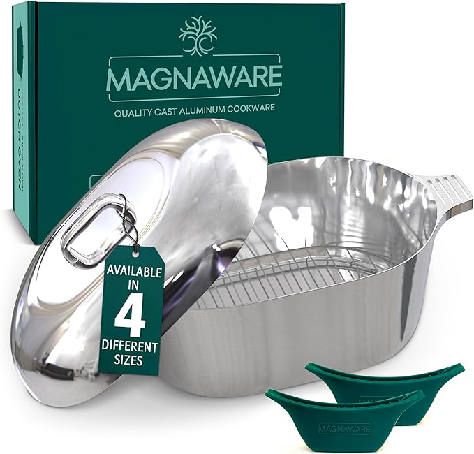 Magnaware 12.6-Quart 18-Inch Oval Aluminum Dutch Oven with Lid