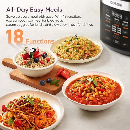 10-Cup Fuzzy Logic Rice Cooker & Steamer | Non-Stick Ceramic Inner Pot Food Steamer & Slow Cooker