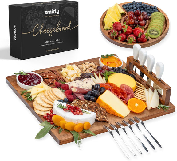 Charcuterie Cheese Board Set with Serving Accessories