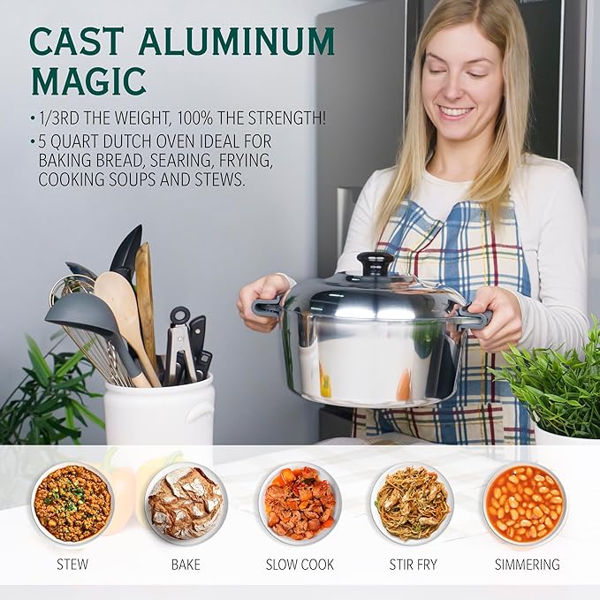 Magnaware 5-Quart Round Aluminum Dutch Oven with Lid
