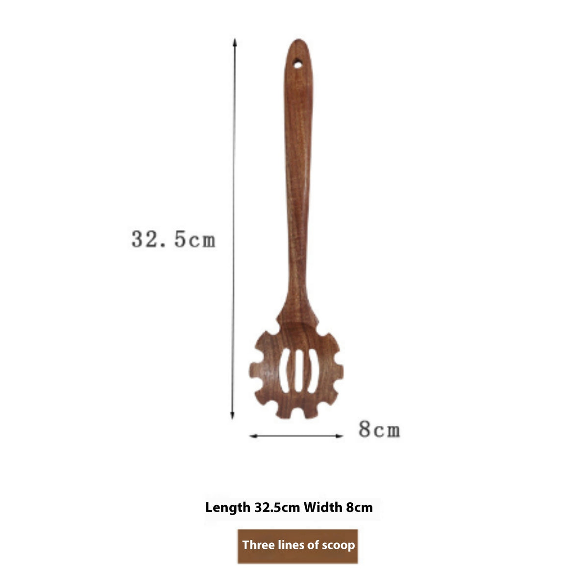 Teak Natural Wood Ladle Turner Colander Soup Skimmer Tool Set