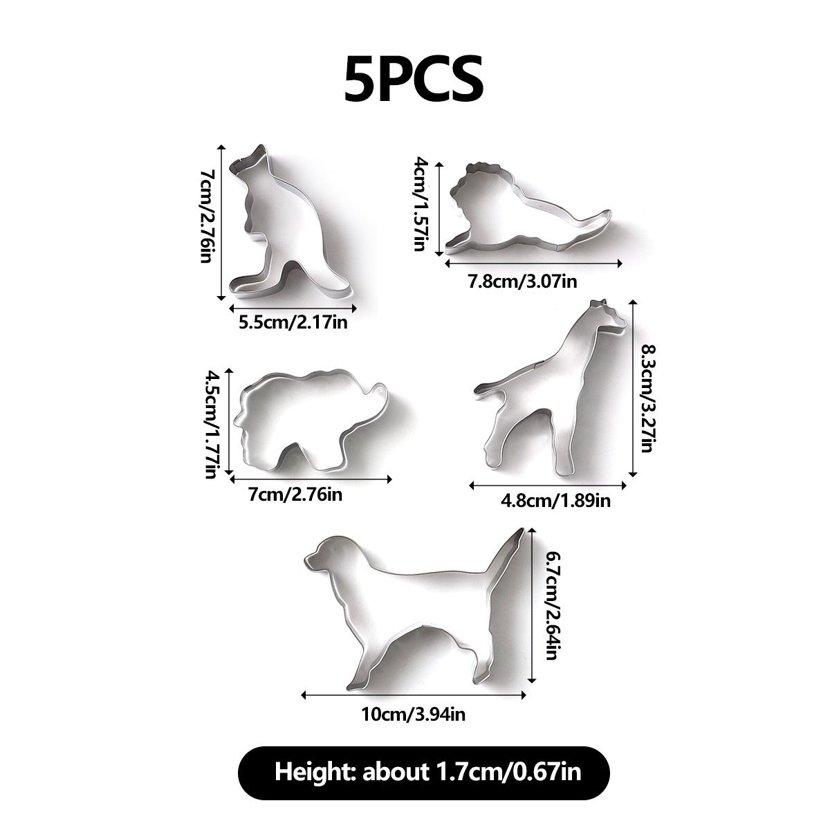 Premium Stainless Steel Animal-Shaped Cookie Cutter Sets