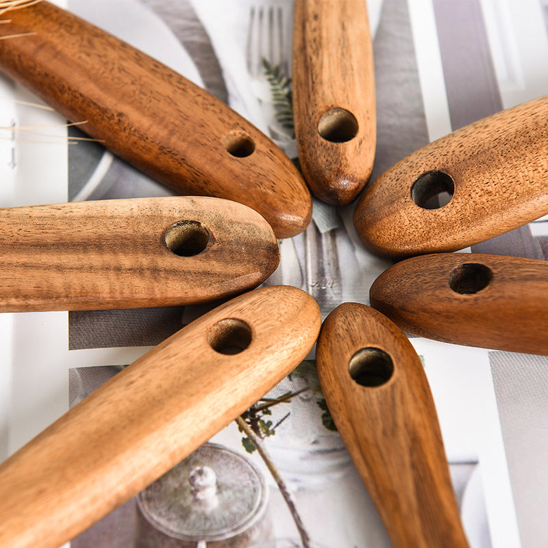 Teak Wood Ladle Turner Colander Soup Tools