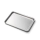 Metal baking tray on a white background