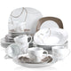 VEWEET 30-Piece Porcelain Ceramic Kitchen Dinner Plate Set