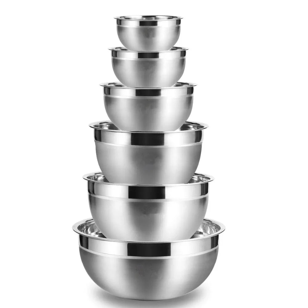 LMETJMA Stainless Steel Mixing Bowls Non Slip Whisking Bowls Set