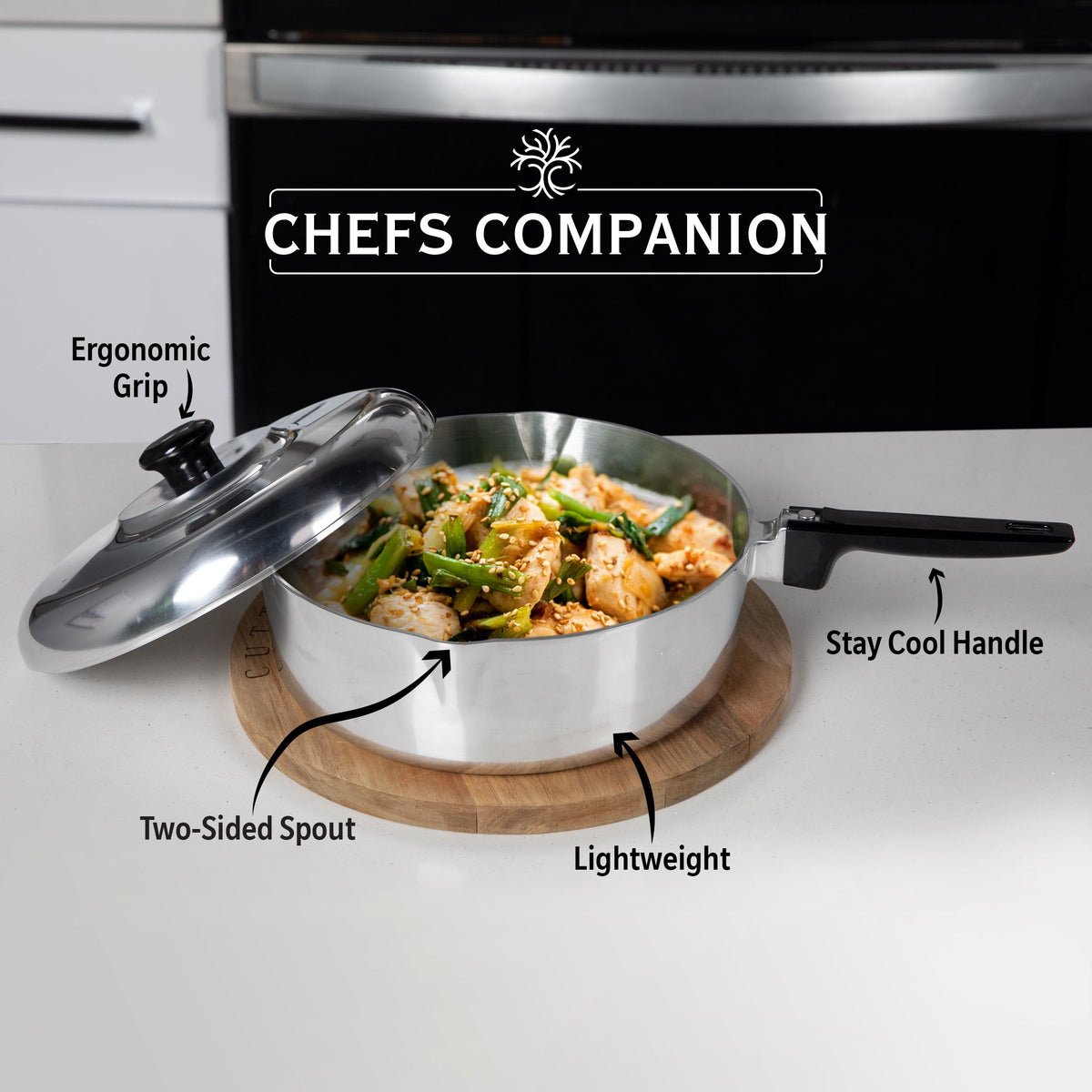 Magnaware 12-Inch Aluminum Sauté Pan with Lid
